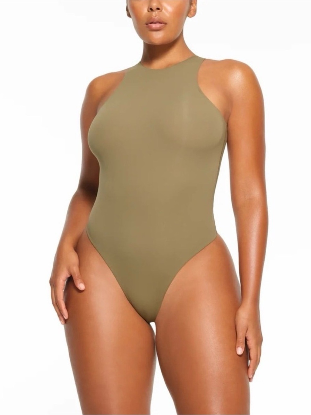 NWOT Skims high neck bodysuit khaki small